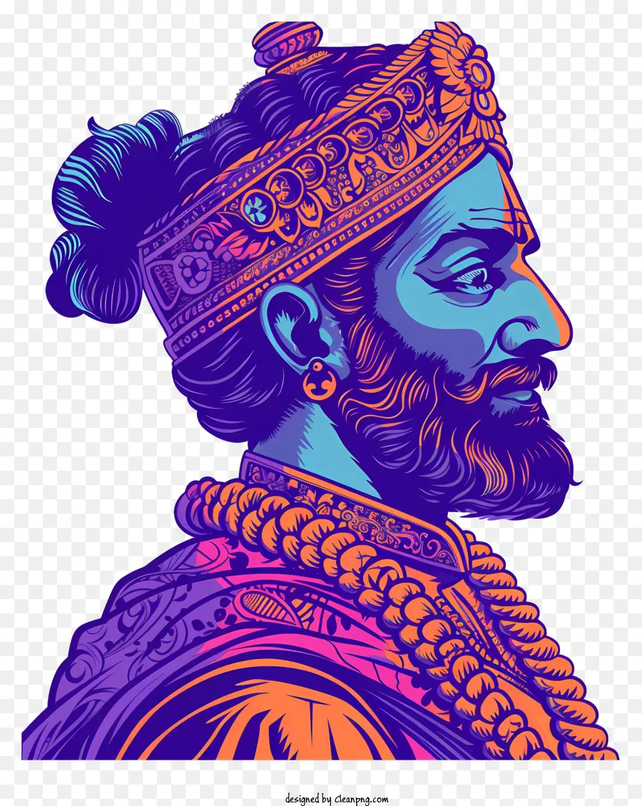 Shivaji Maharaj，Potret Berwarna Warni PNG