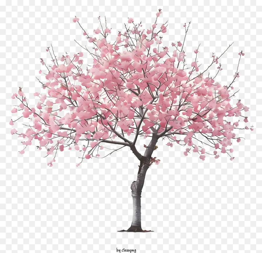 Pohon Sakura，Bunga Merah Muda PNG