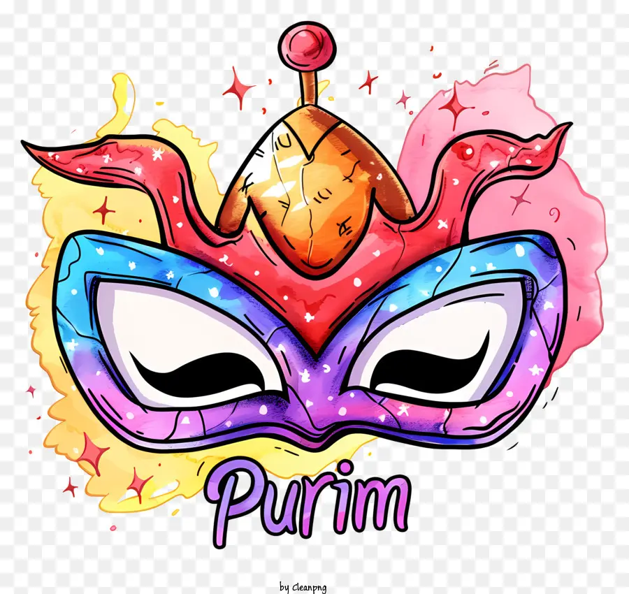 Purim，Topeng Berwarna Warni PNG