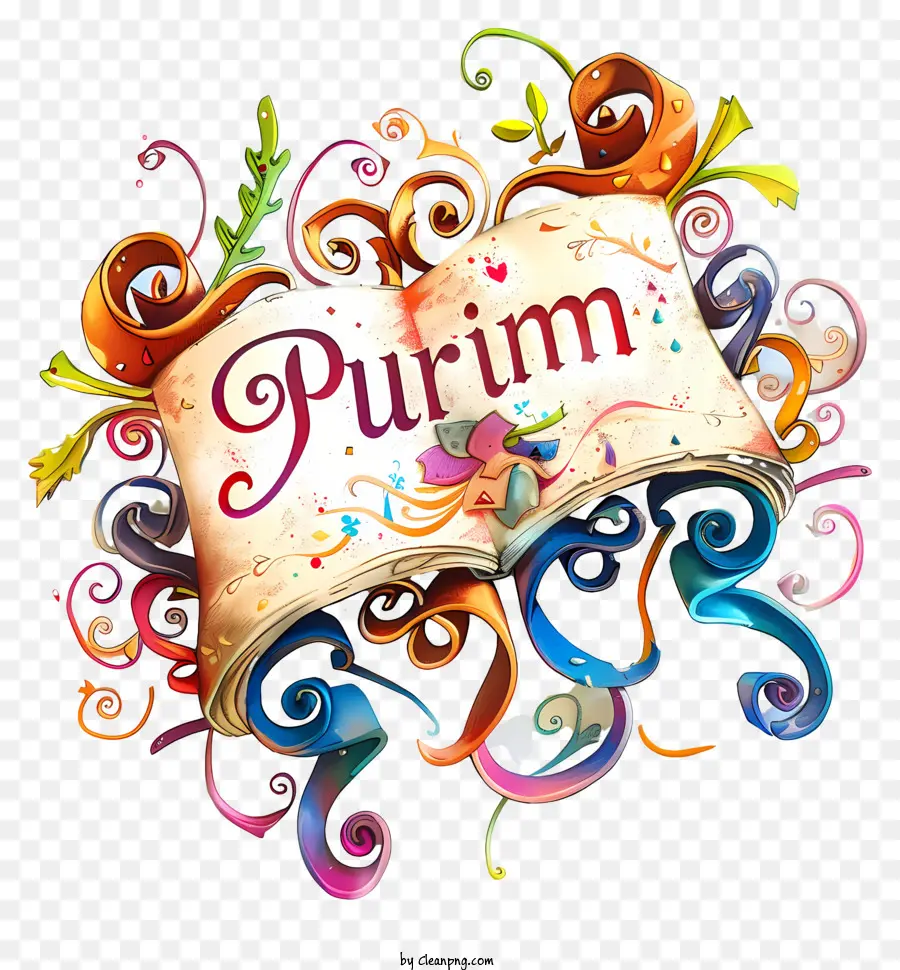 Purim，Gulir Dekoratif PNG