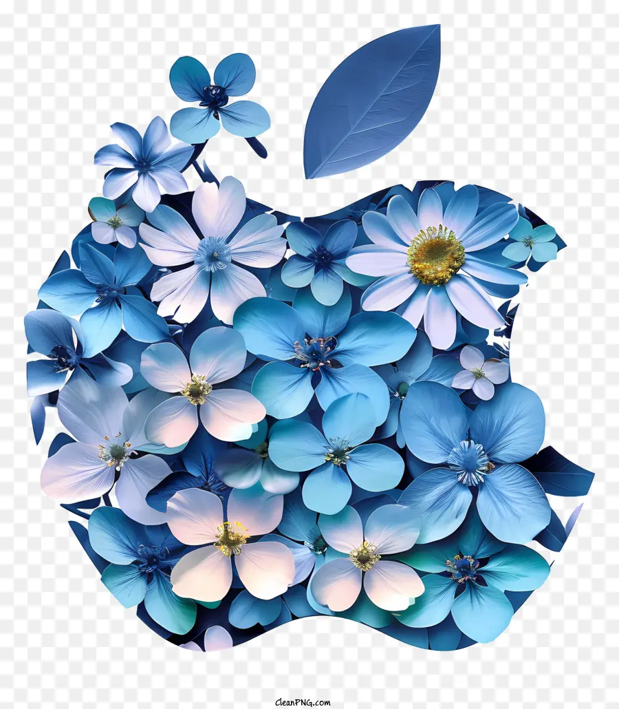 Logo Apel，Logo Apple Dengan Bunga PNG