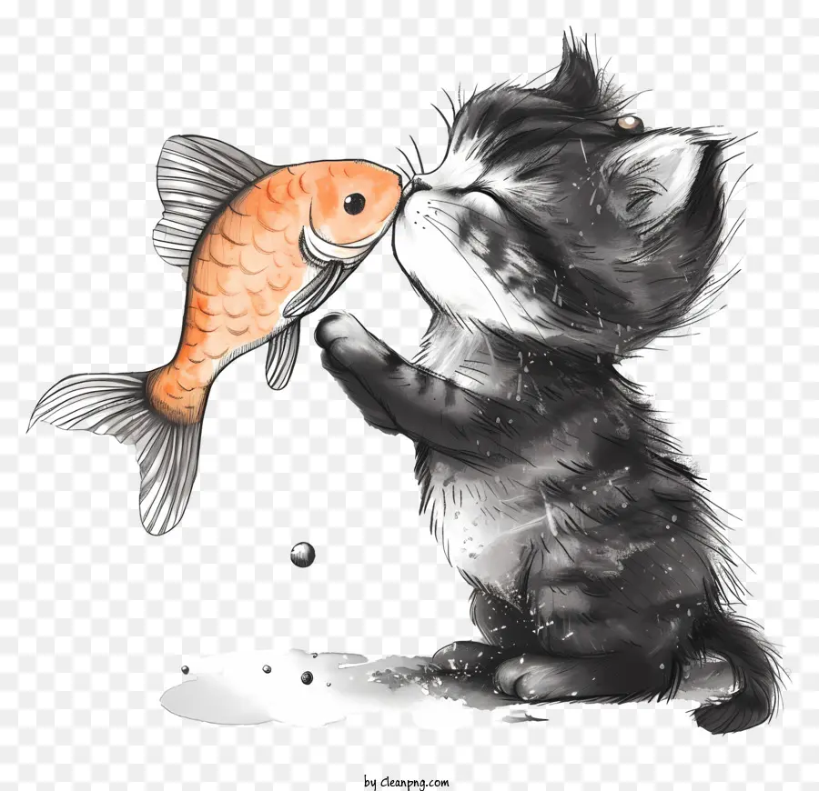 Kucing Mencium Ikan，Kucing PNG