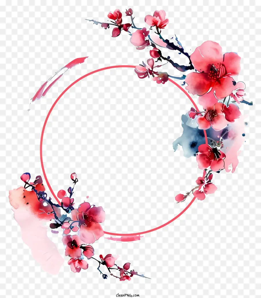 Lingkaran，Bunga Sakura PNG