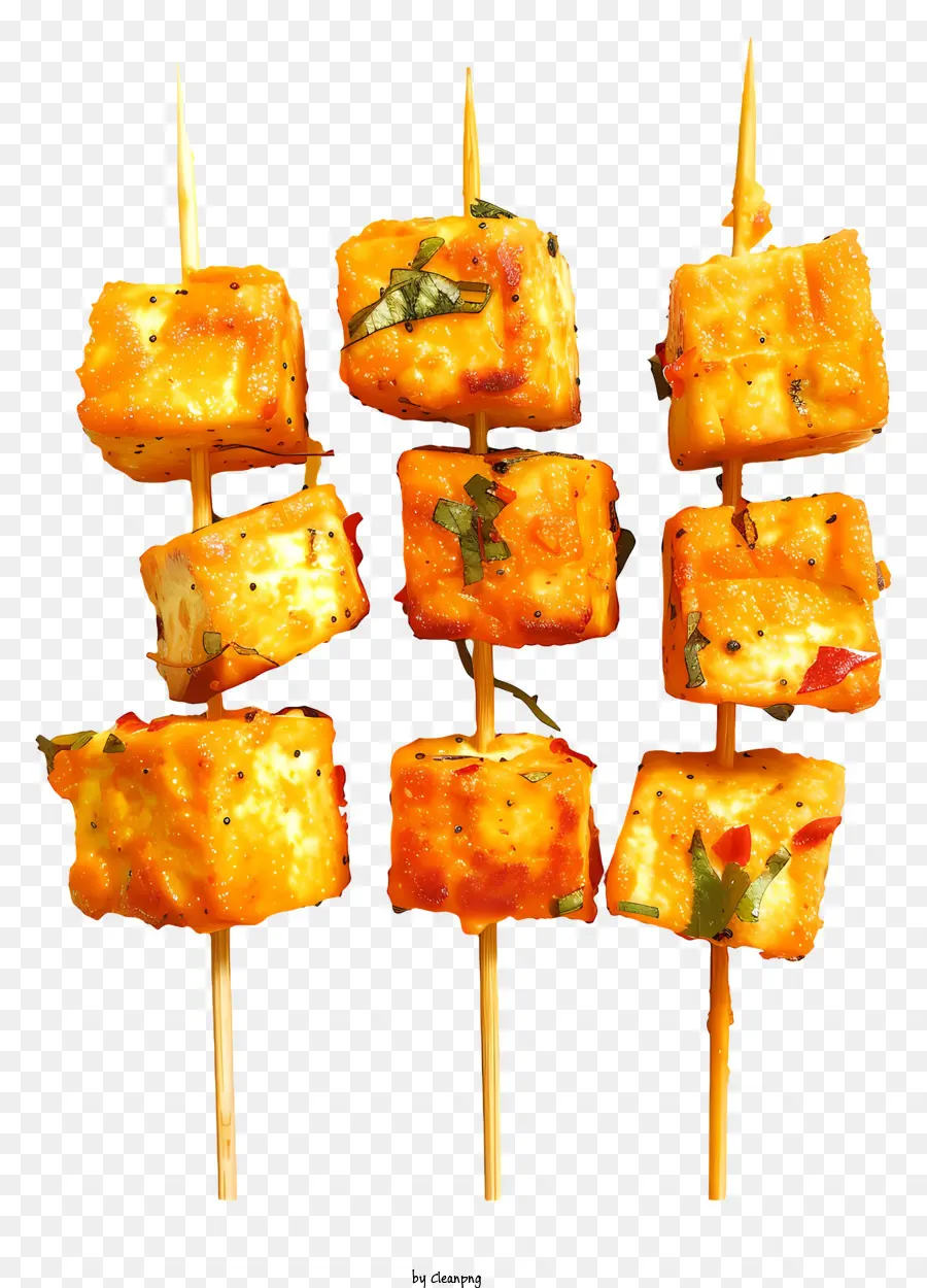 Paneer Tikka，Tusuk Sate Paneer PNG