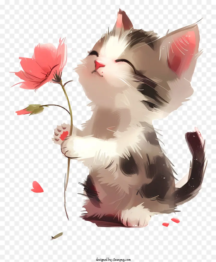 Kucing Kecil Bermain Bunga，Kucing PNG