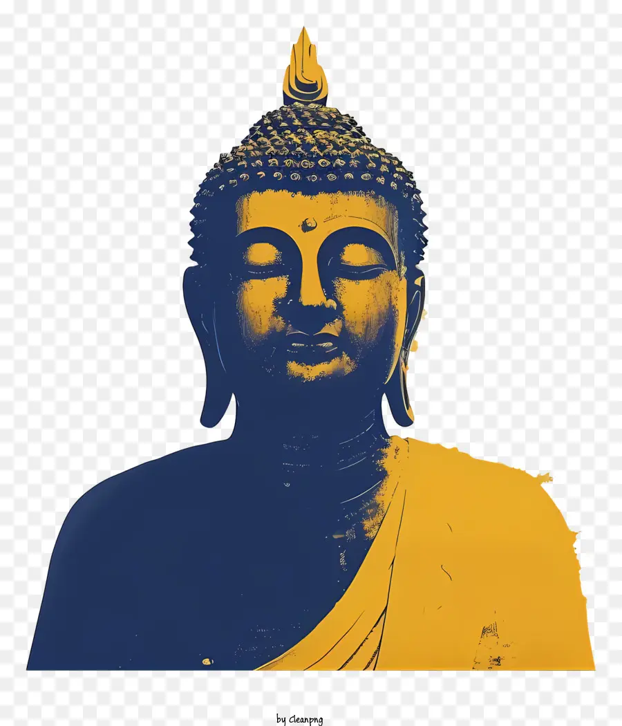 Buddha，Patung Emas PNG