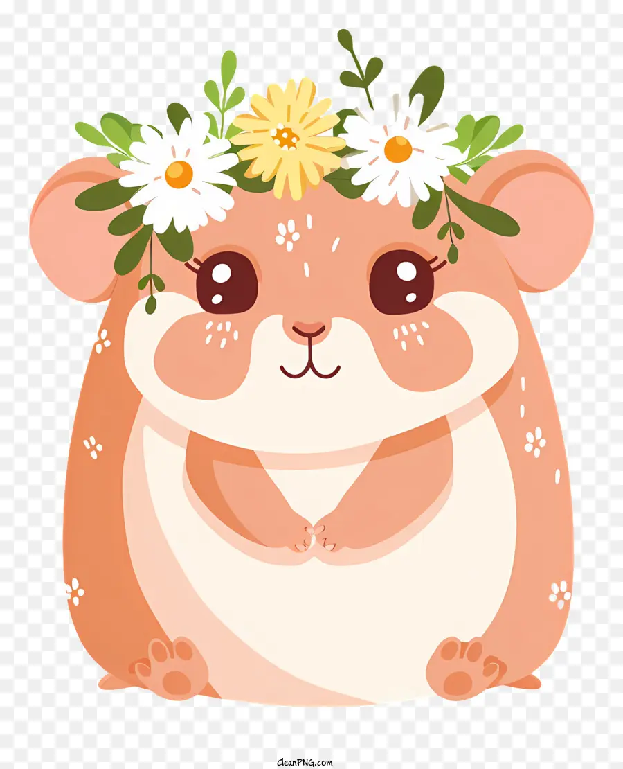Hamster，Mahkota Bunga PNG