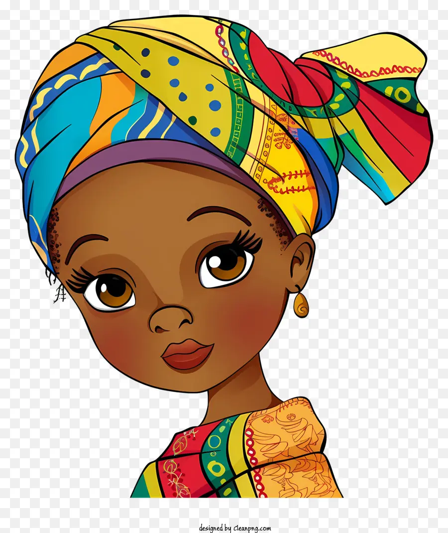 Gadis Afrika，Ilustrasi Gadis Berwarna Warni PNG