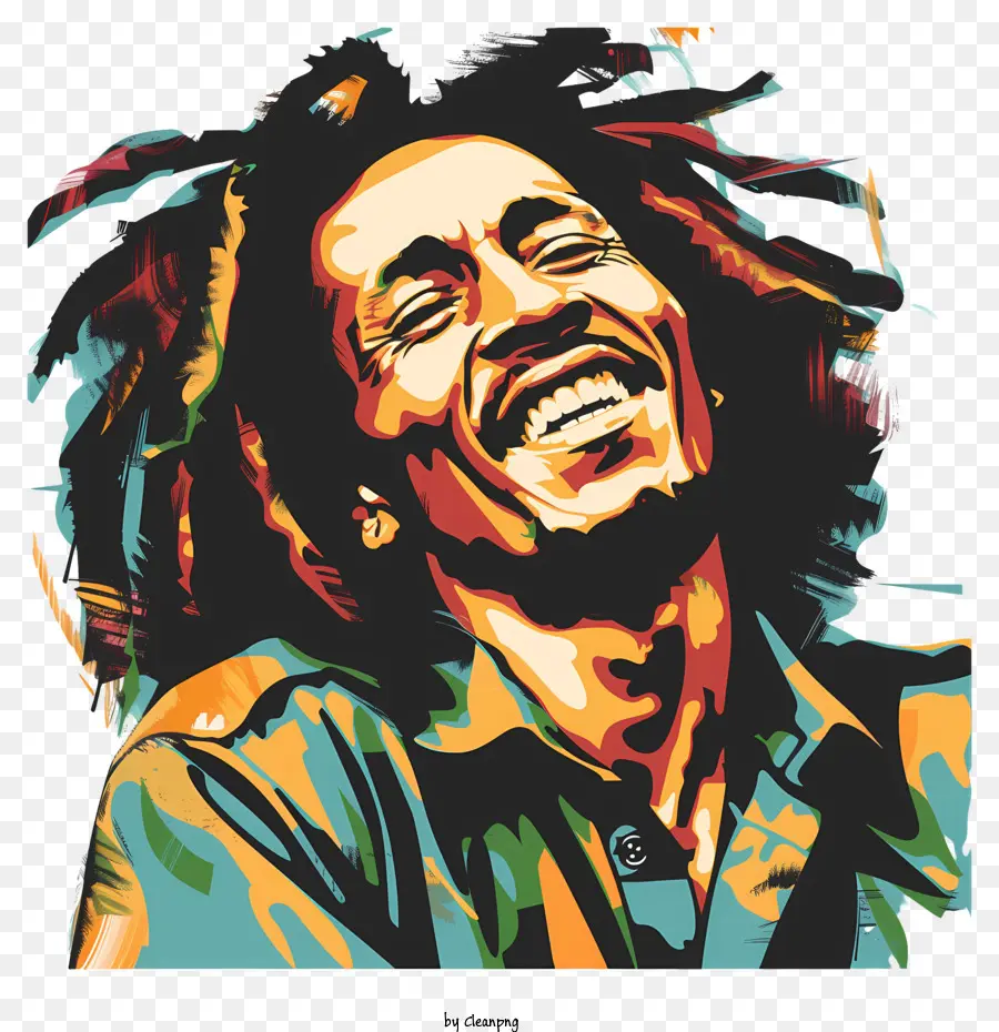 Bob Marley，Potret Berwarna Warni PNG