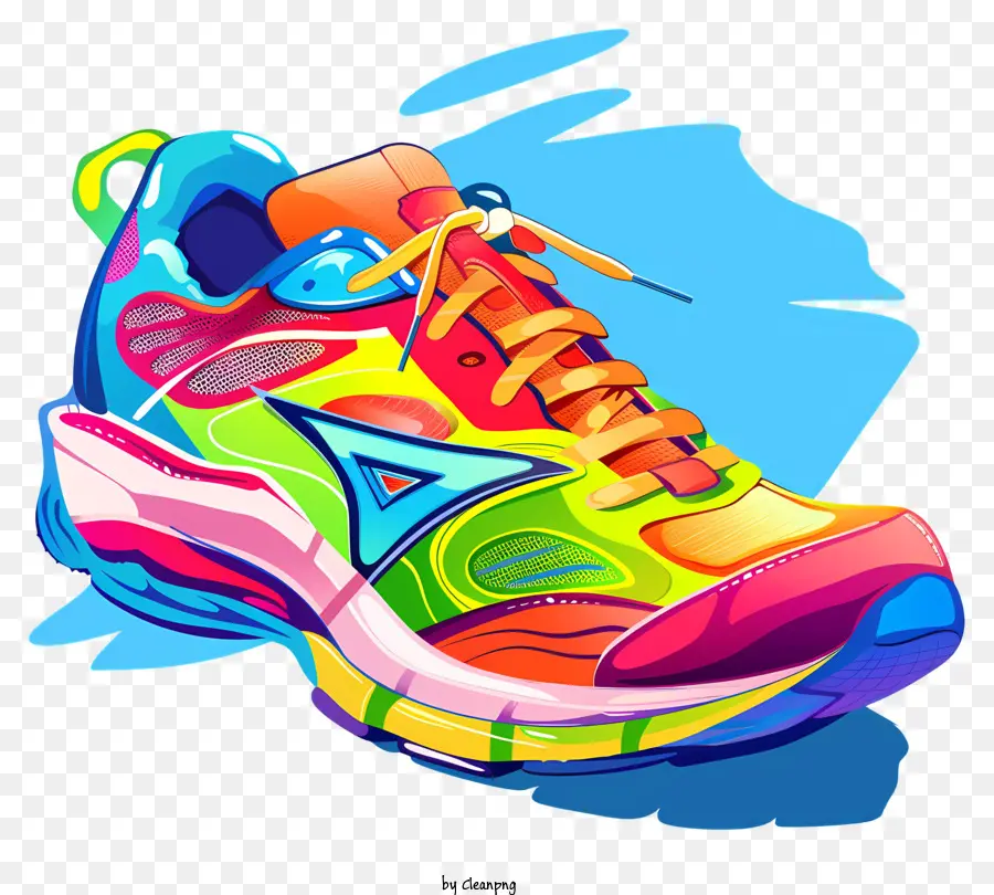 Sepatu Lari，Warna Neon PNG