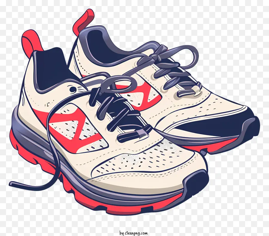Sepatu Lari，Putih Dan Merah Muda PNG