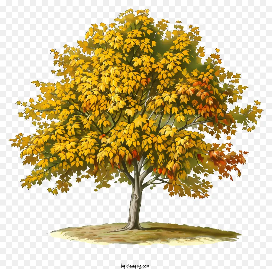 Kuning Pohon Maple，Daun Kuning PNG