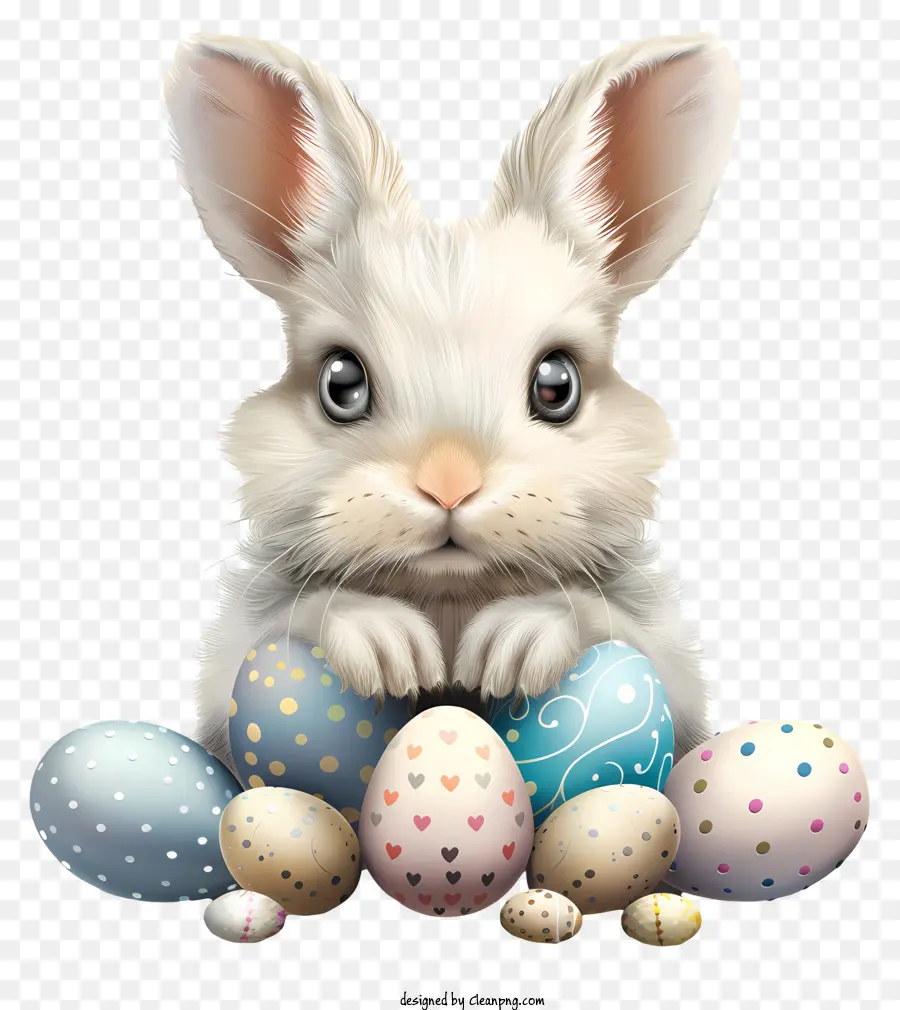 Kelinci Paskah，Telur Dicat PNG