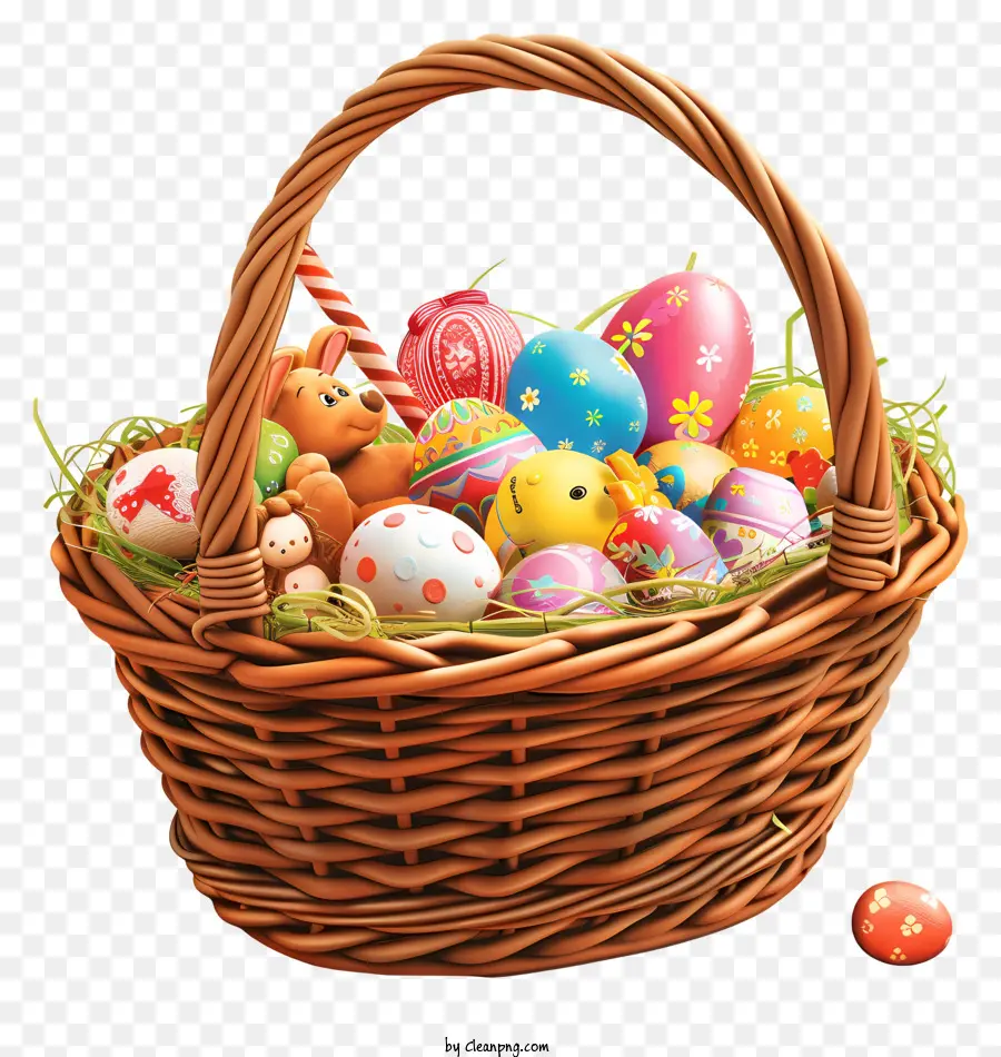 Keranjang Paskah，Telur Paskah PNG