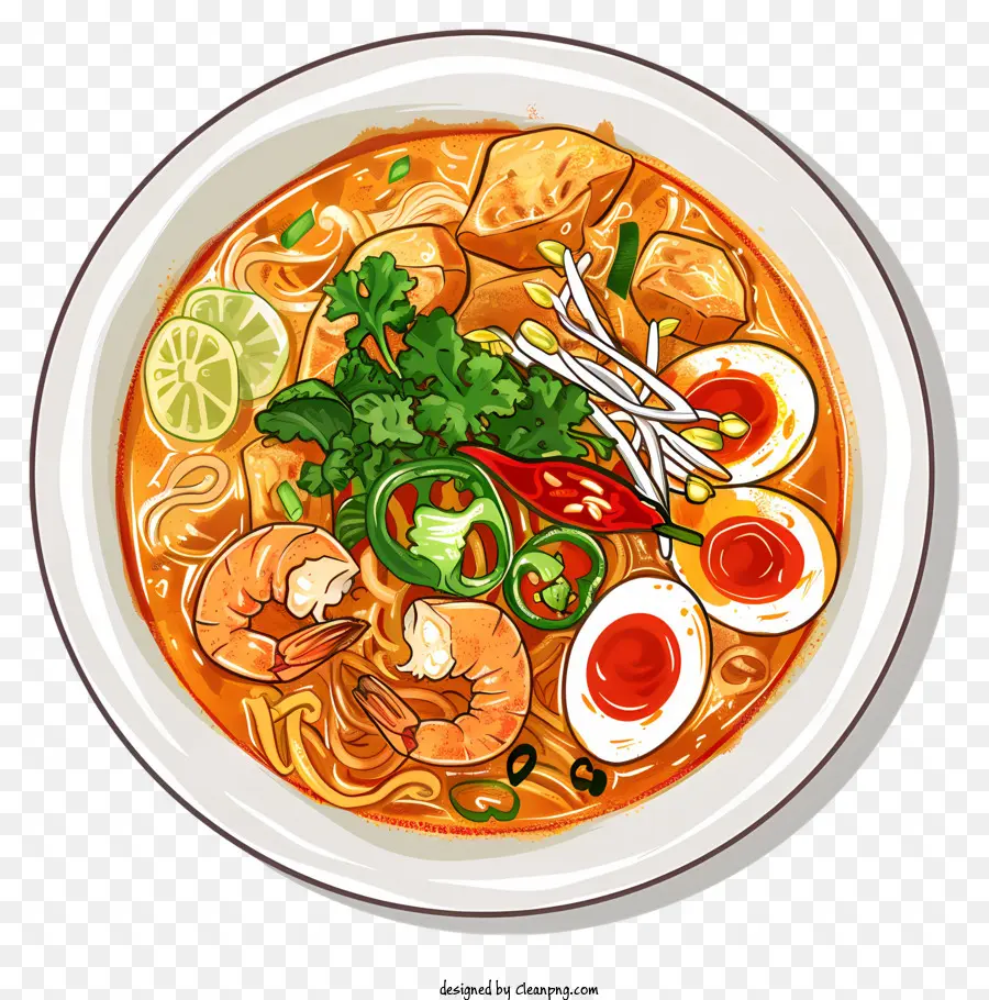 Laksa Assam Penang，Semangkuk Ramen PNG