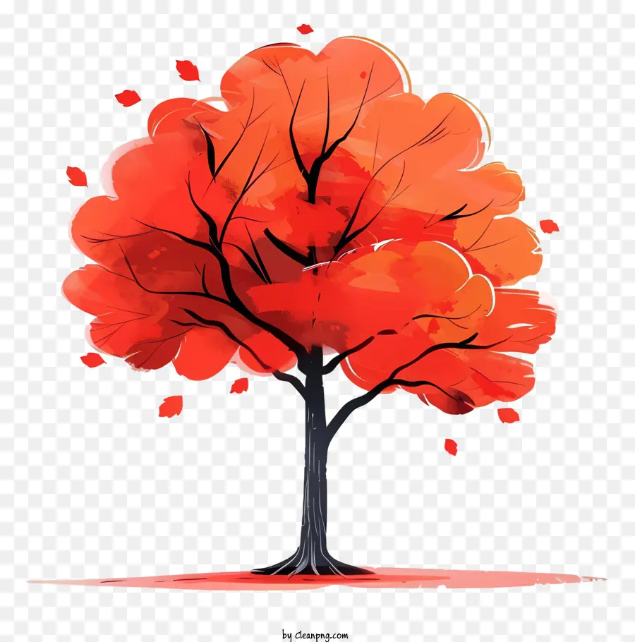 Pohon Musim Gugur，Pohon Merah PNG