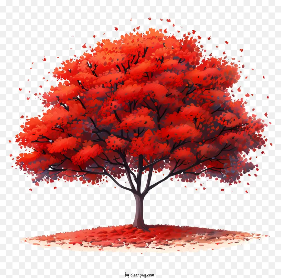 Pohon Musim Gugur，3d Rendering PNG