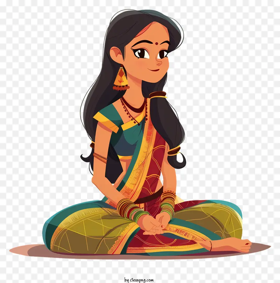 Kartun Wanita India，Lotus Posisi PNG