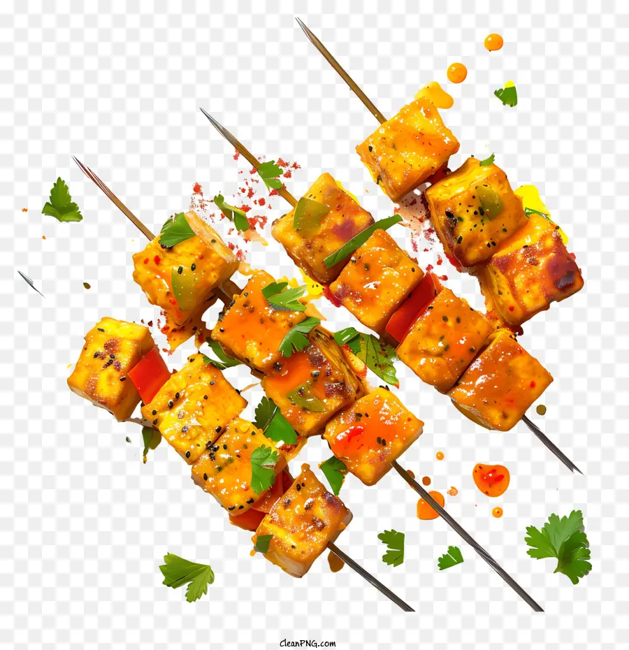 Paneer Tikka，Tusuk Sate PNG