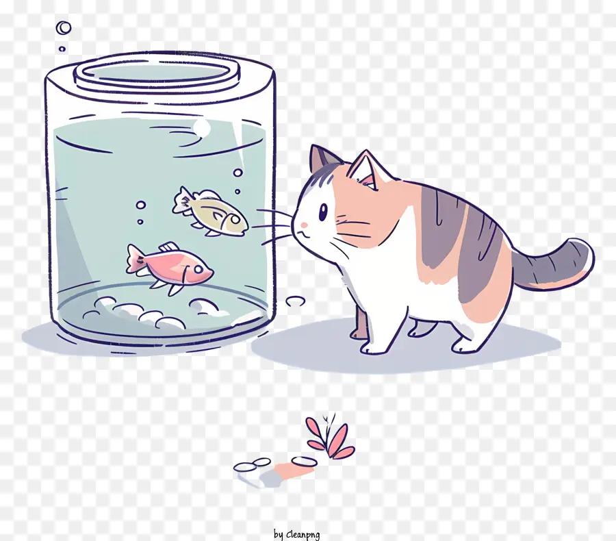 Kucing Dengan Tangki Ikan，Kucing PNG