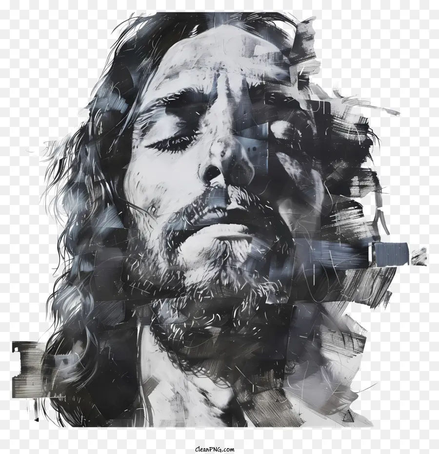 Yesus，Wajah Abstrak PNG