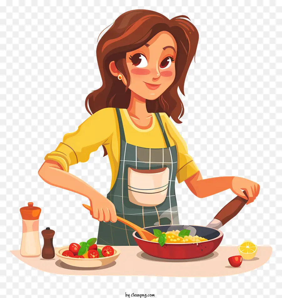 Kartun Wanita Memasak，Wanita Memasak PNG