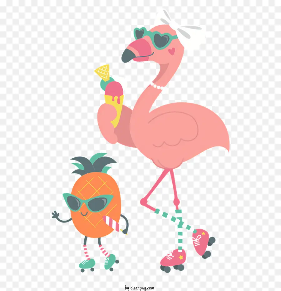 Flamingo，Flamingo Dan Nanas PNG