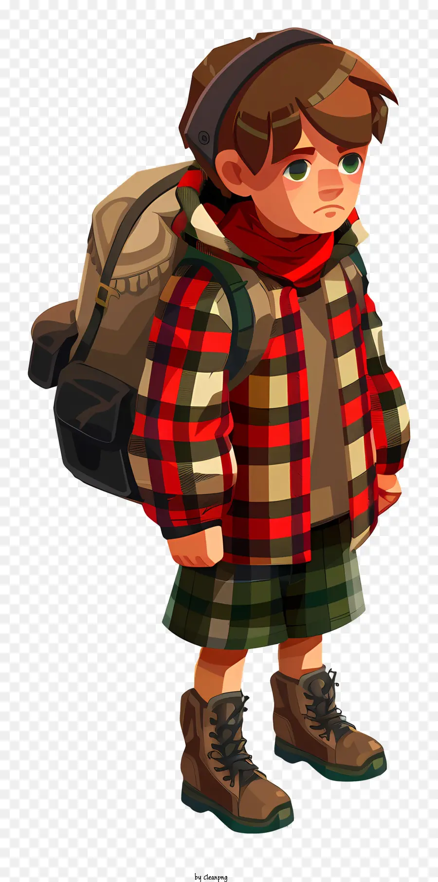 Hari Tartan，Anak Laki Laki Dengan Ransel PNG