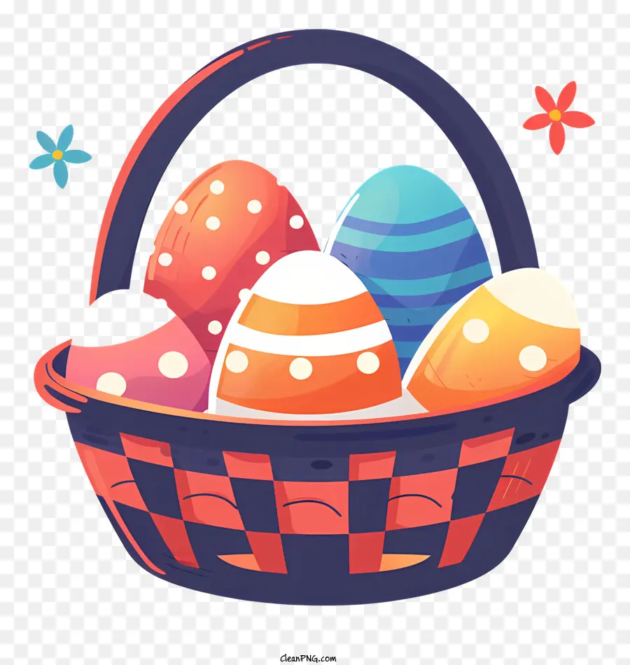 Keranjang Paskah Dengan Telur，Telur Paskah PNG