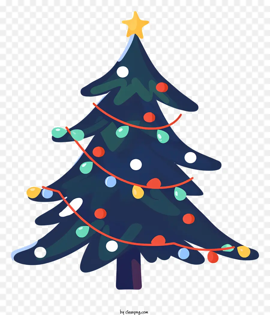 Pohon Natal Dengan Garland，Pohon Natal PNG