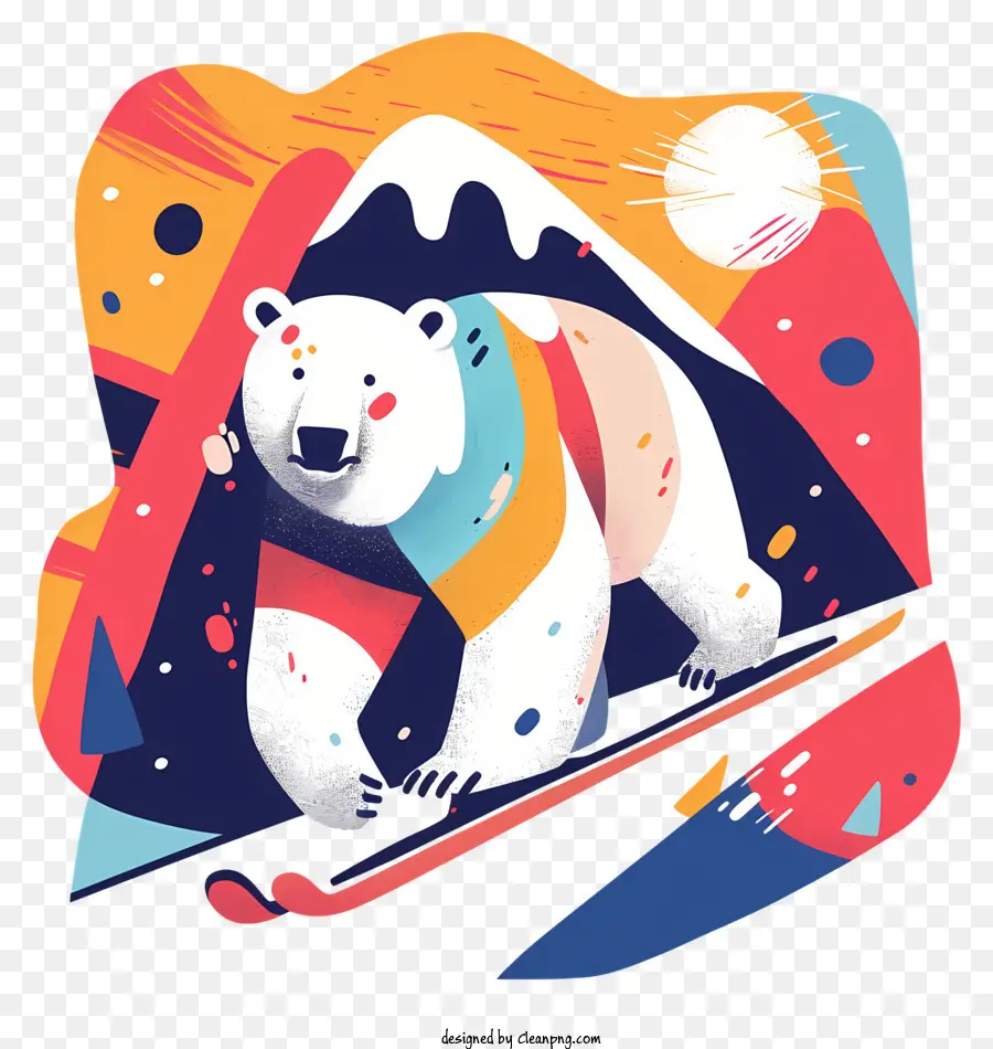 Beruang Kutub，Ski PNG