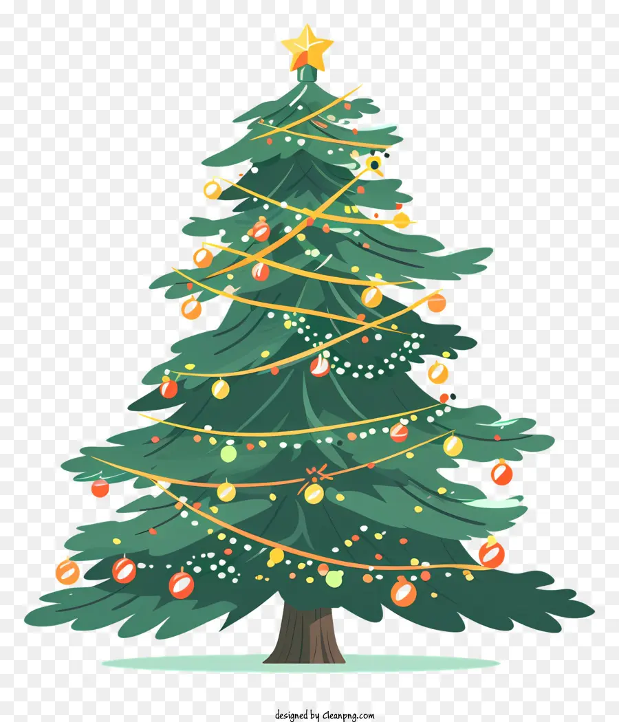 Pohon Natal Dengan Karangan Bunga，Pohon Natal PNG