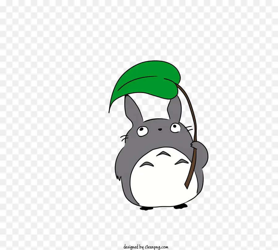 Kartun Ghibli，Totoro Dengan Daun PNG