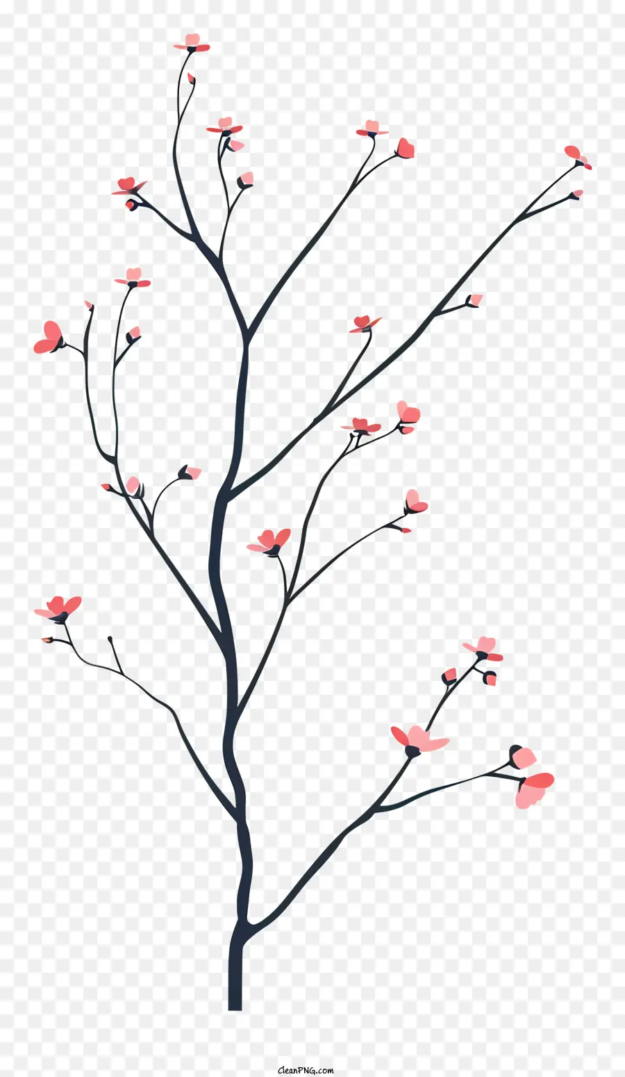 Ranting Dengan Bunga Merah Muda，Pohon Bunga Merah Muda PNG