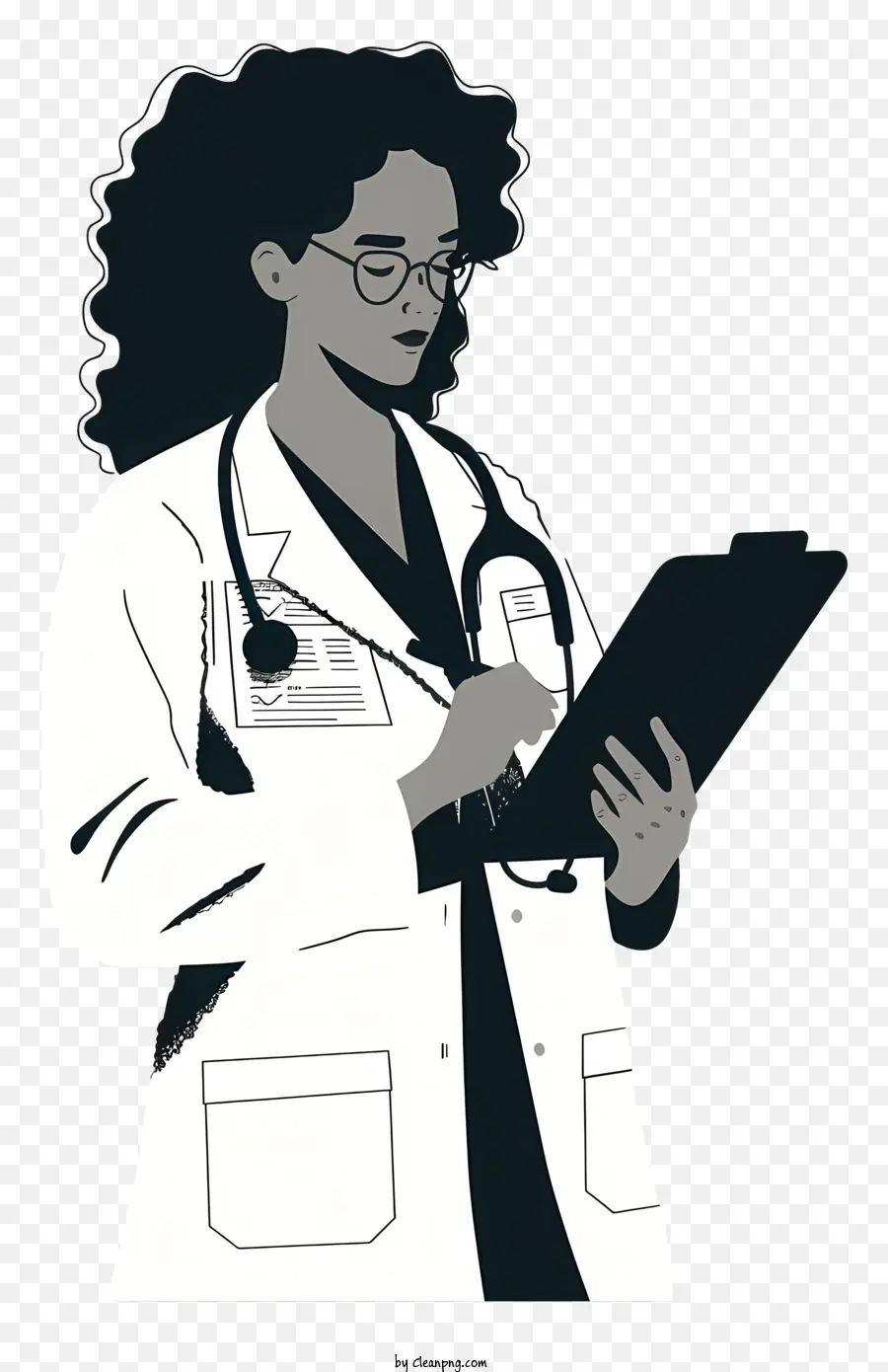 Dokter Wanita，Kacamata PNG