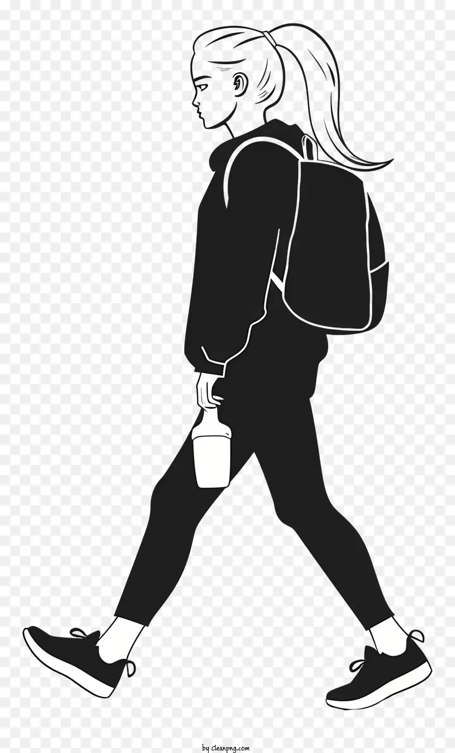 Gadis Berjalan Dengan Backpack，Wanita PNG