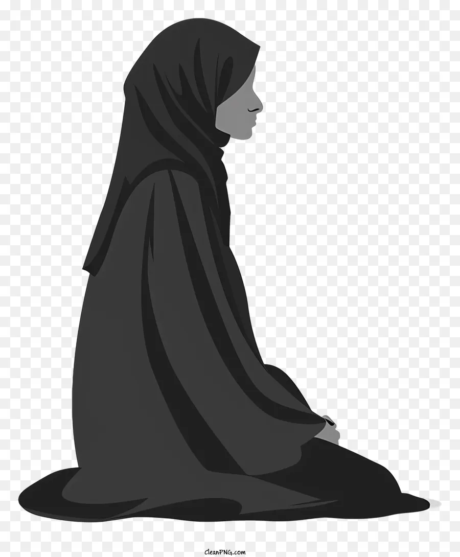 Wanita Dalam Jilbab Duduk，Jilbab PNG