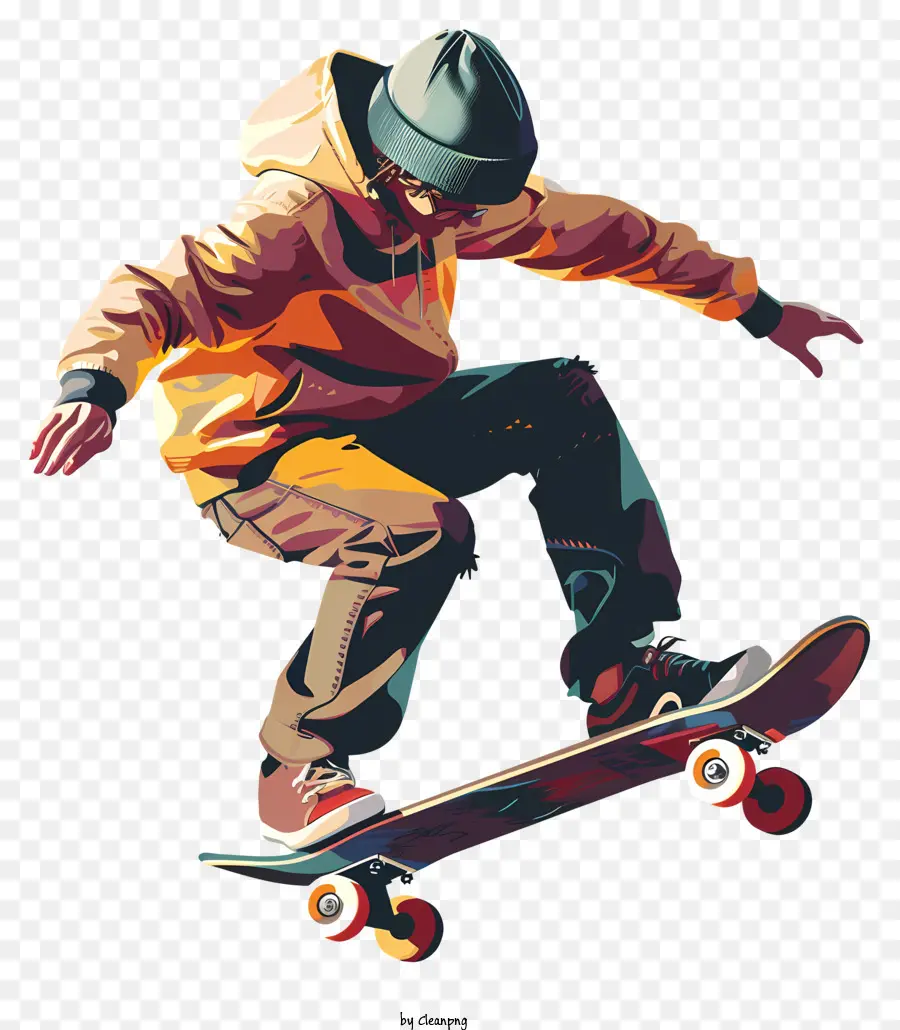 Remaja Mengendarai Skateboard，Pemain Skateboard PNG