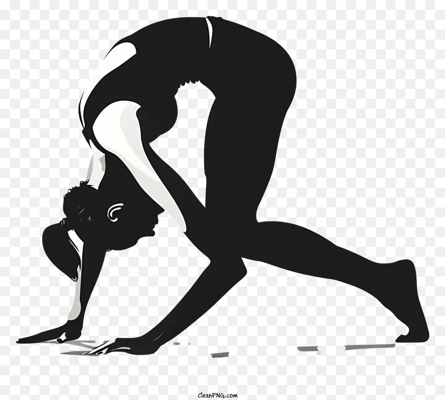 Wanita Membungkuk，Pose Yoga PNG