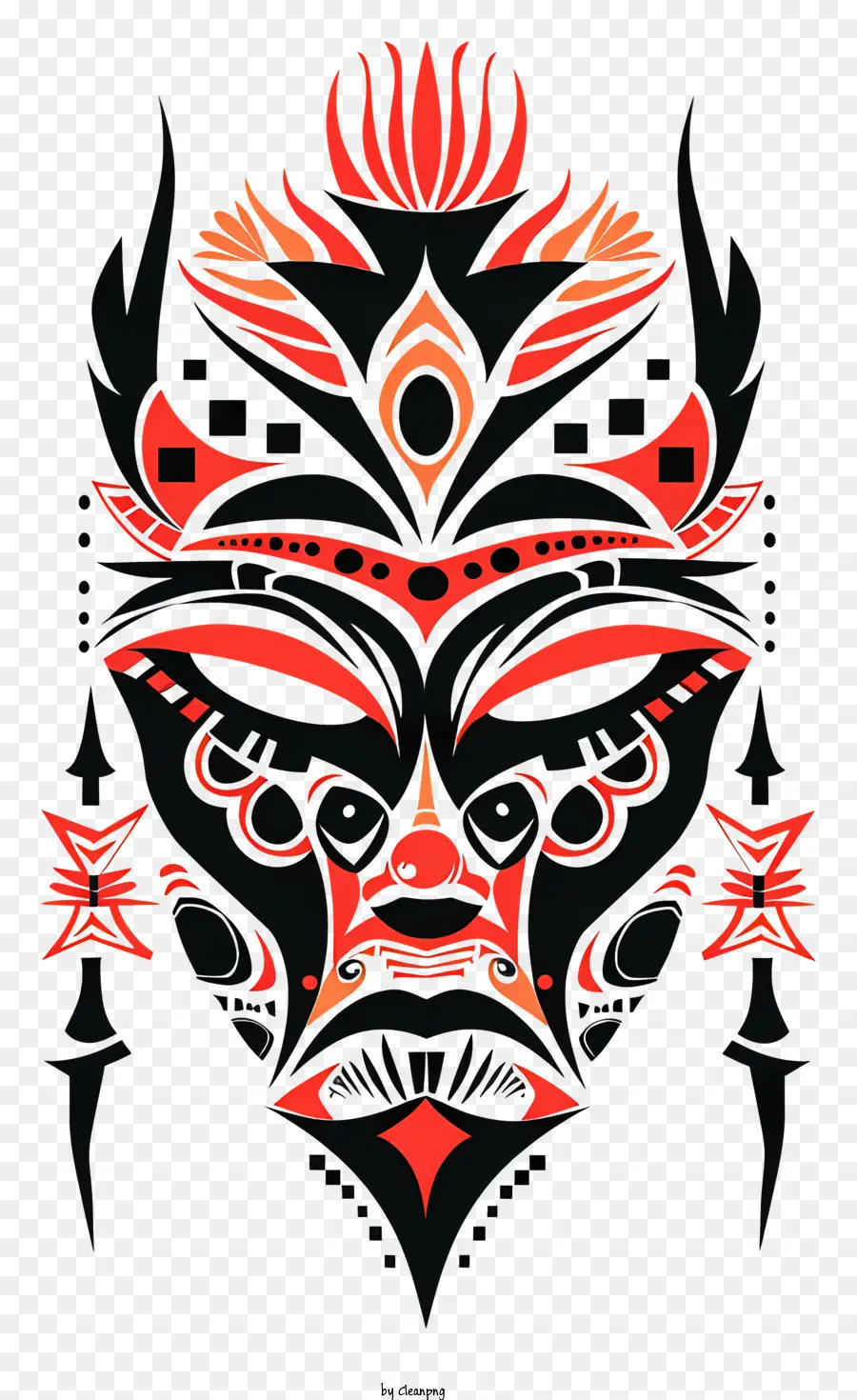 Tribal Tato，Masker Tribal PNG