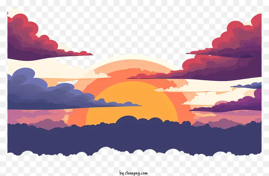 Langit Senja，Matahari Terbenam PNG