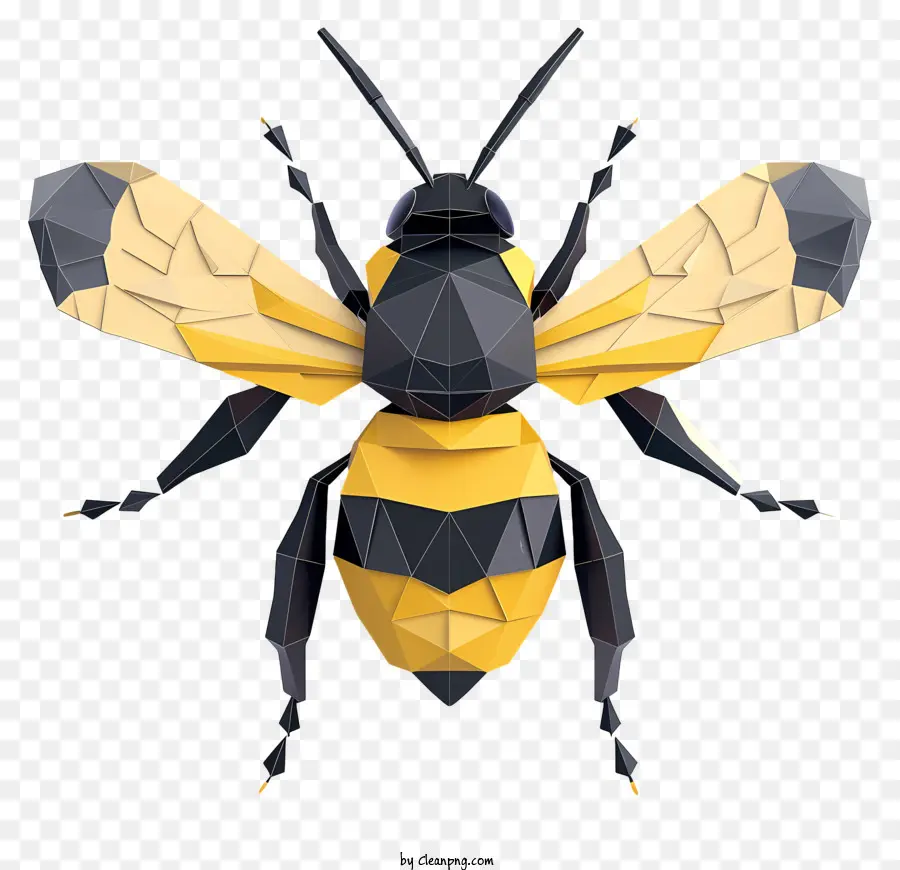 Lebah，Hitam Dan Garis Garis Kuning PNG