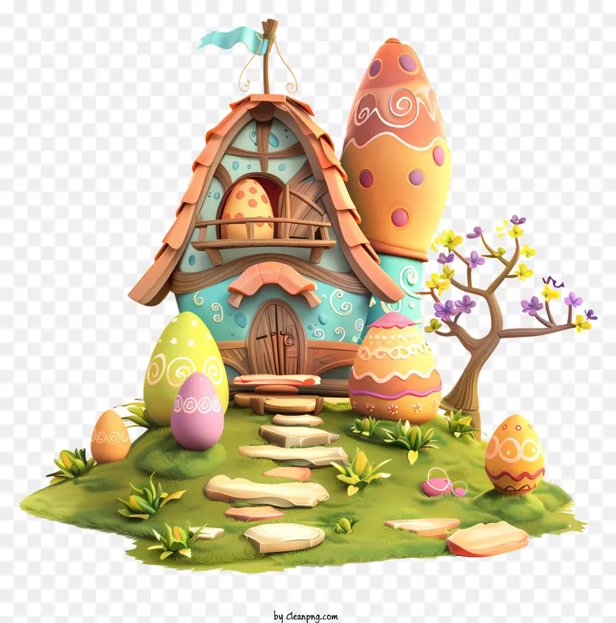 Rumah Telur Paskah，Kartun Rumah PNG