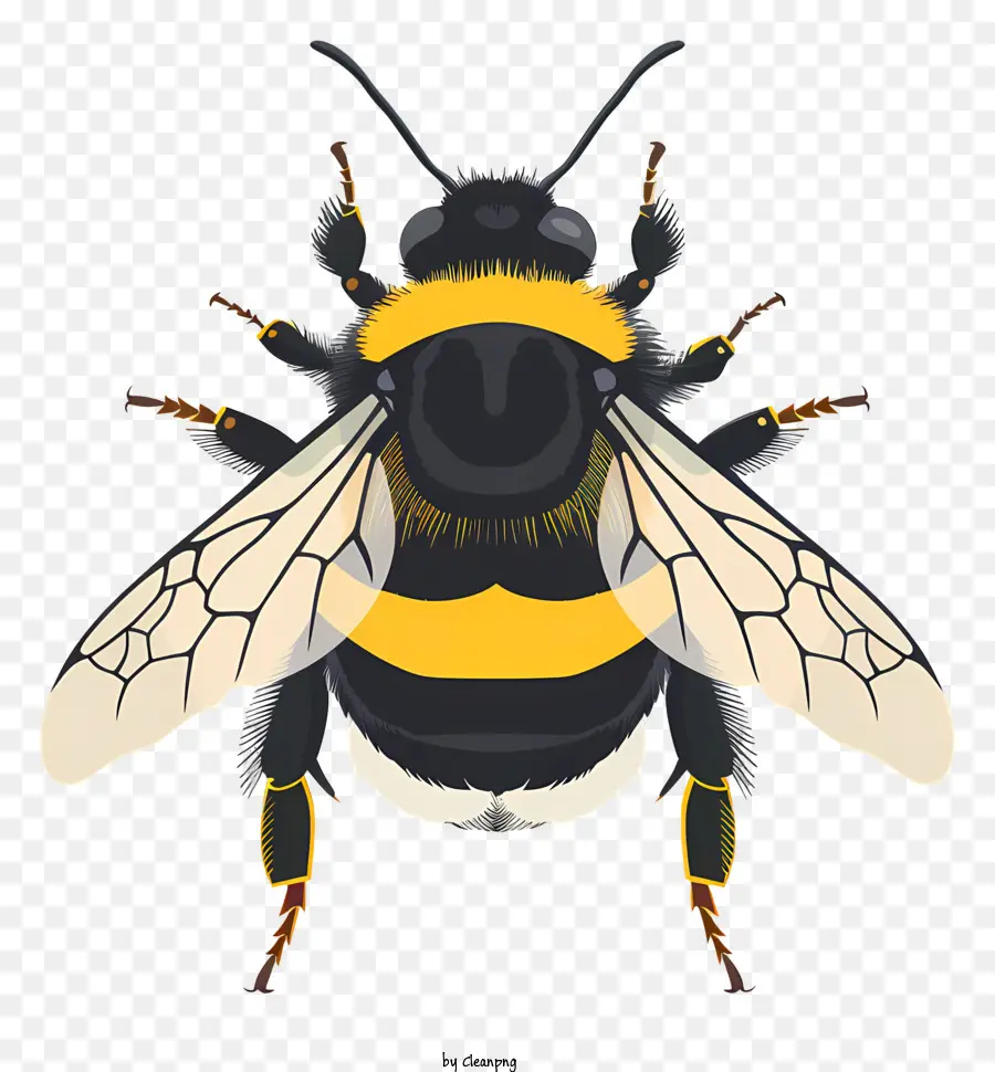 Lebah，Hitam Dan Garis Garis Kuning PNG