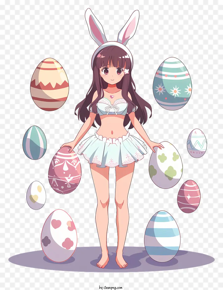 Anime，Gadis Anime Dengan Telur Paskah PNG