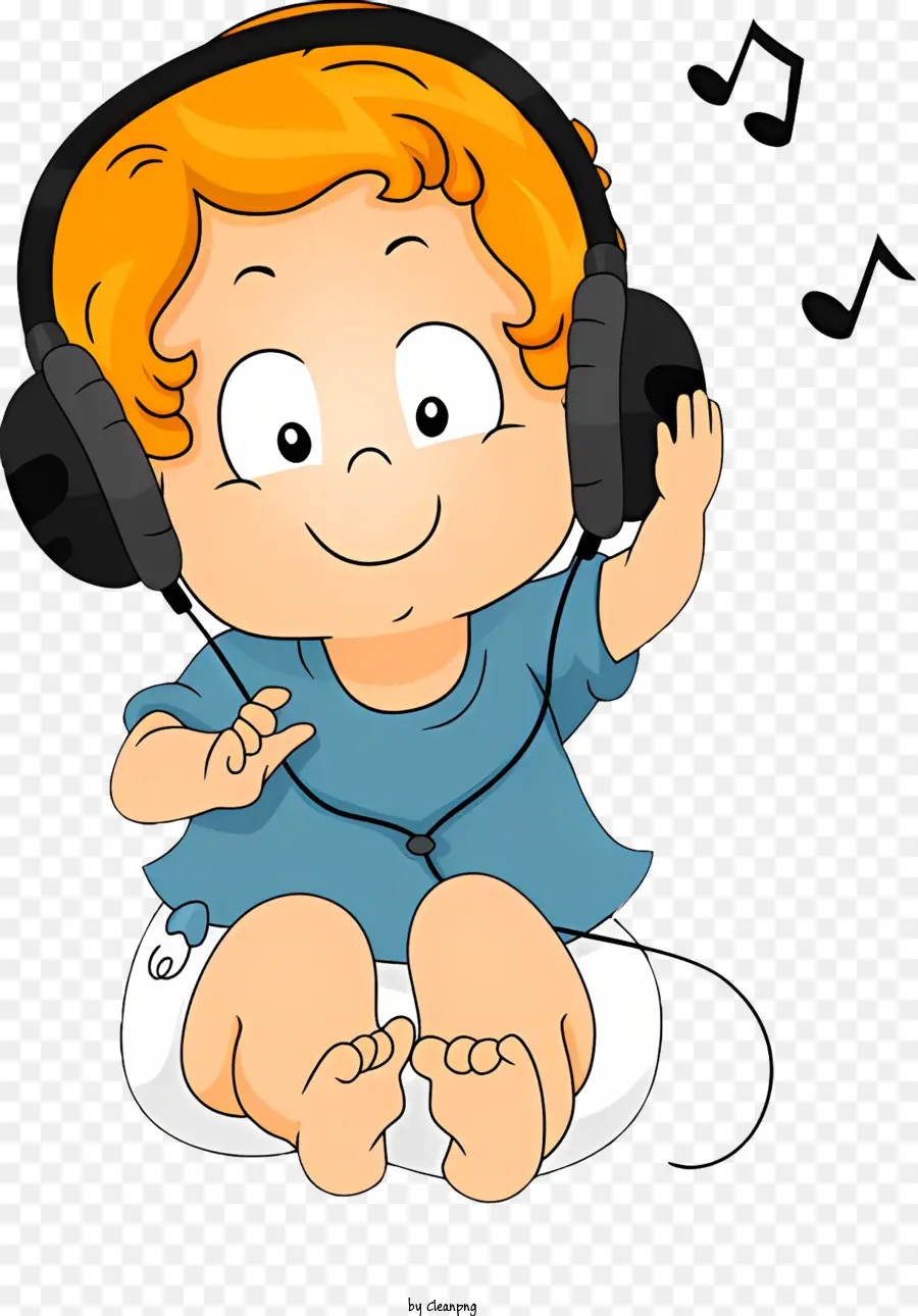 Musik，Bayi Dengan Headphone PNG