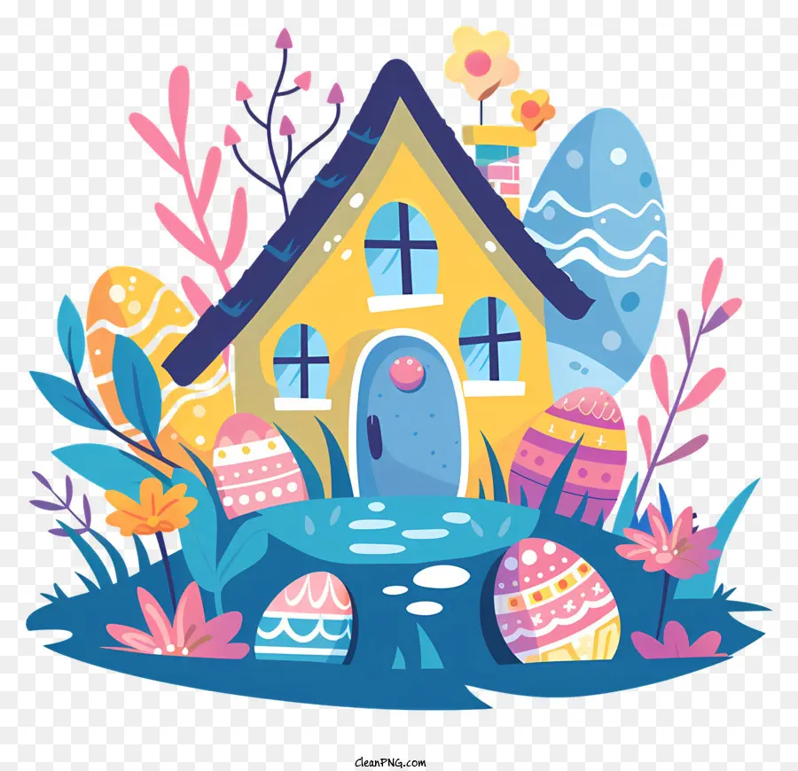 Rumah Telur Paskah，Rumah Kuning PNG