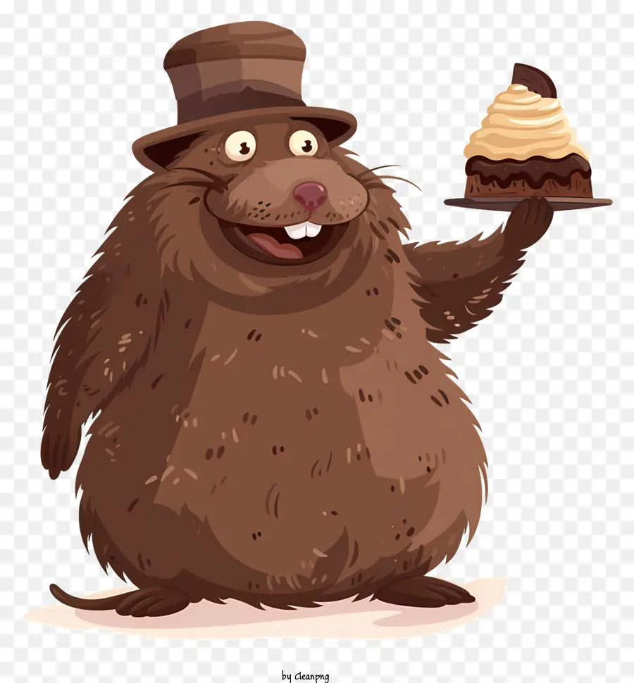 Tikus Tanah，Groundhog Dengan Kue PNG