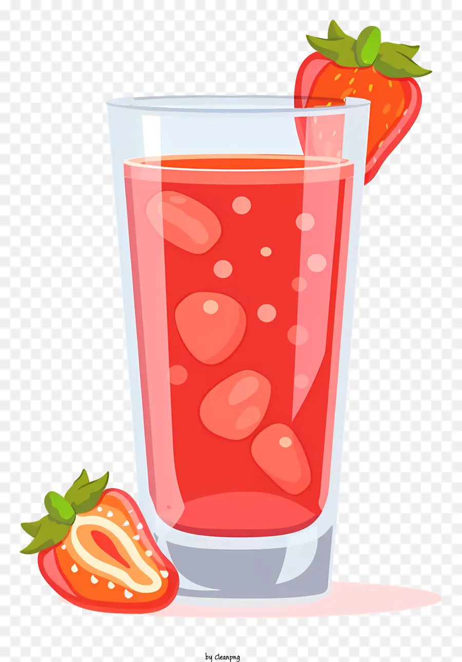 Jus Strawberry，Minuman Merah PNG