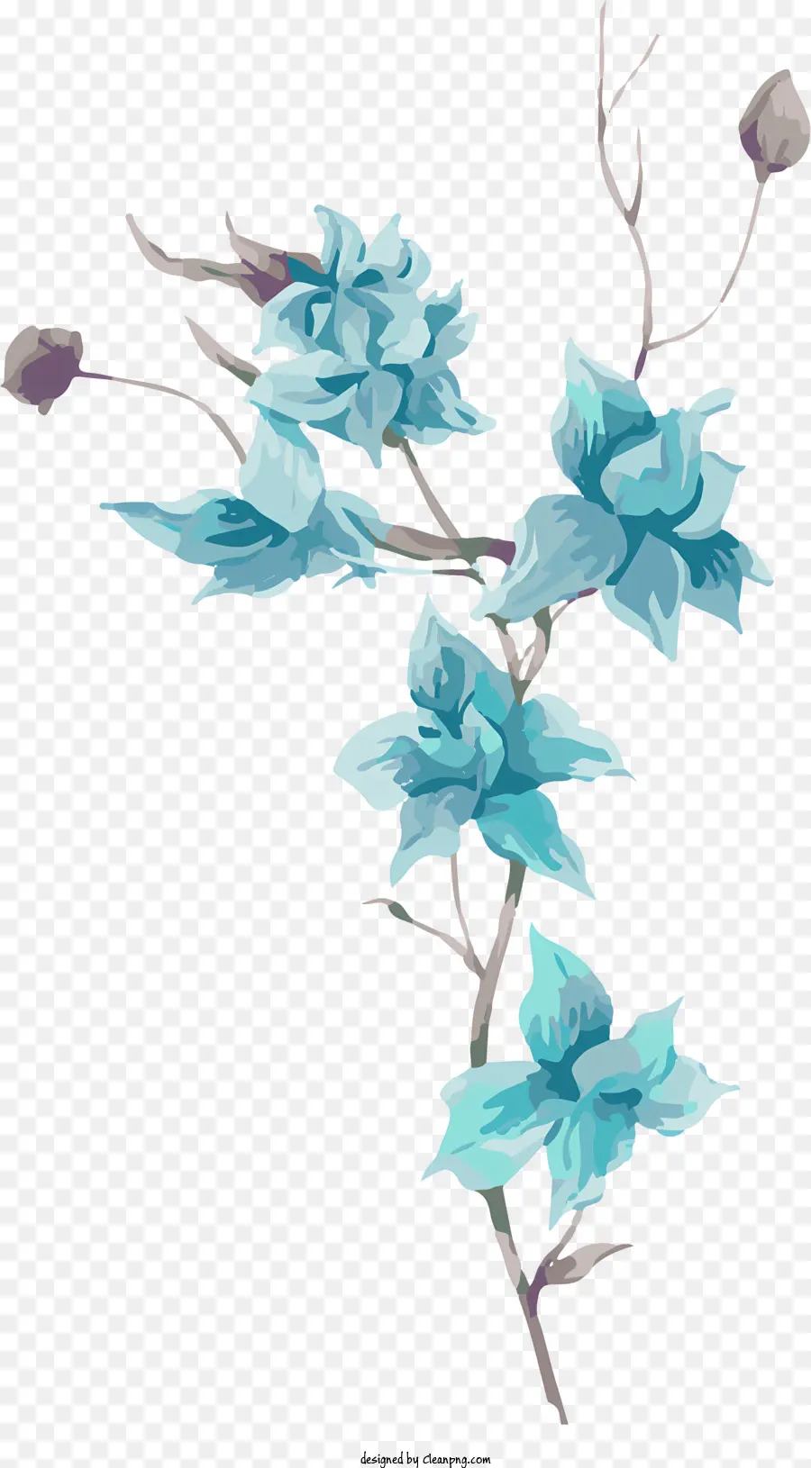 Bunga，Bunga Bunga Biru PNG